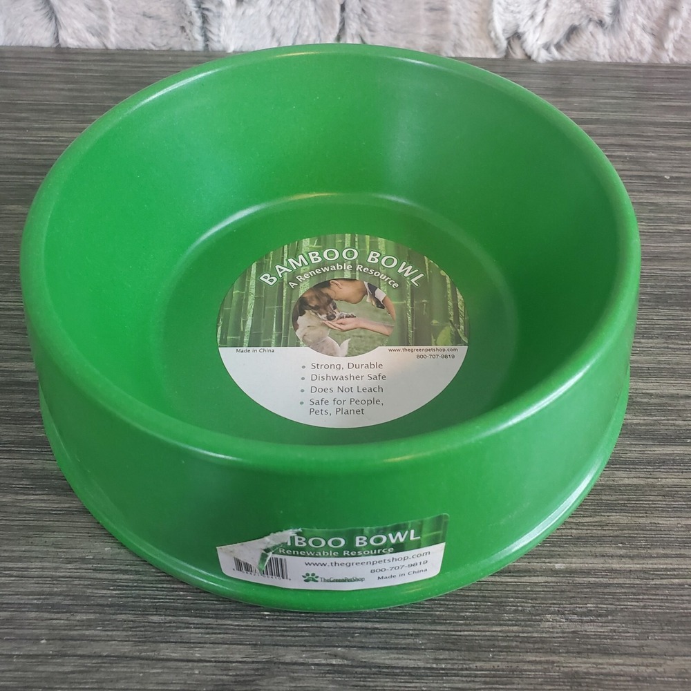 The Green Pet Shop Green‎ Small Bamboo Dog Cat Bowl Feeding Dish 6" - NEW